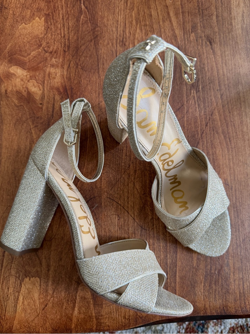 Sam Edelman Yancy metallic block heel size 11